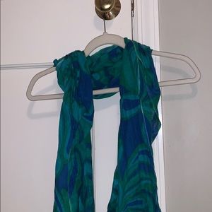 Green and blue lily Pulitzer scarf